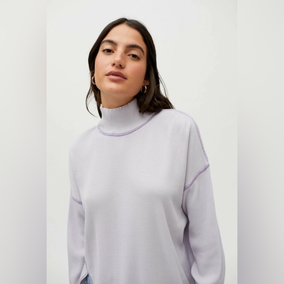 Urban Outfitters Purple Alabaster Womens Waffle Knit Turtleneck - Picture 3 of 12